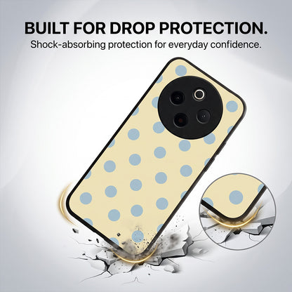 Vivo T4 5G Elegant Cream Blue Polka Dot Acrylic Back Cover