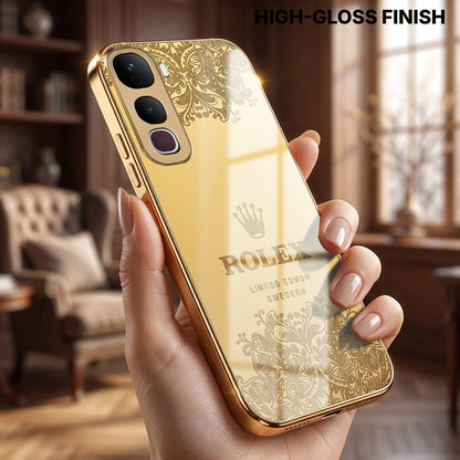 Vivo Y400 Pro 5G Rolex Crown Gold Electroplated Glass Phone Back Case