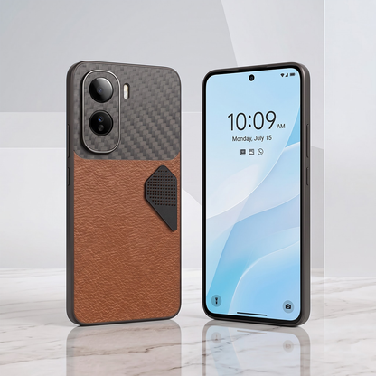 Vivo T5 Pro 5G Carbon Fiber Heat Dissipation Leather Hybrid Phone Case