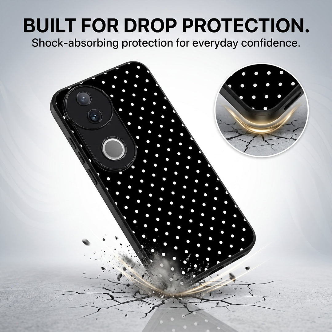 Vivo V50 5G Aesthetic Black & White Polka Dot Acrylic Back Cover
