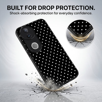 Vivo V50 5G Aesthetic Black & White Polka Dot Acrylic Back Cover