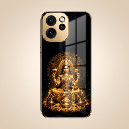 Oppo Reno 15 Pro Mini 5G Lakshmi Sacred Gold Electroplated Glass Phone Back Case