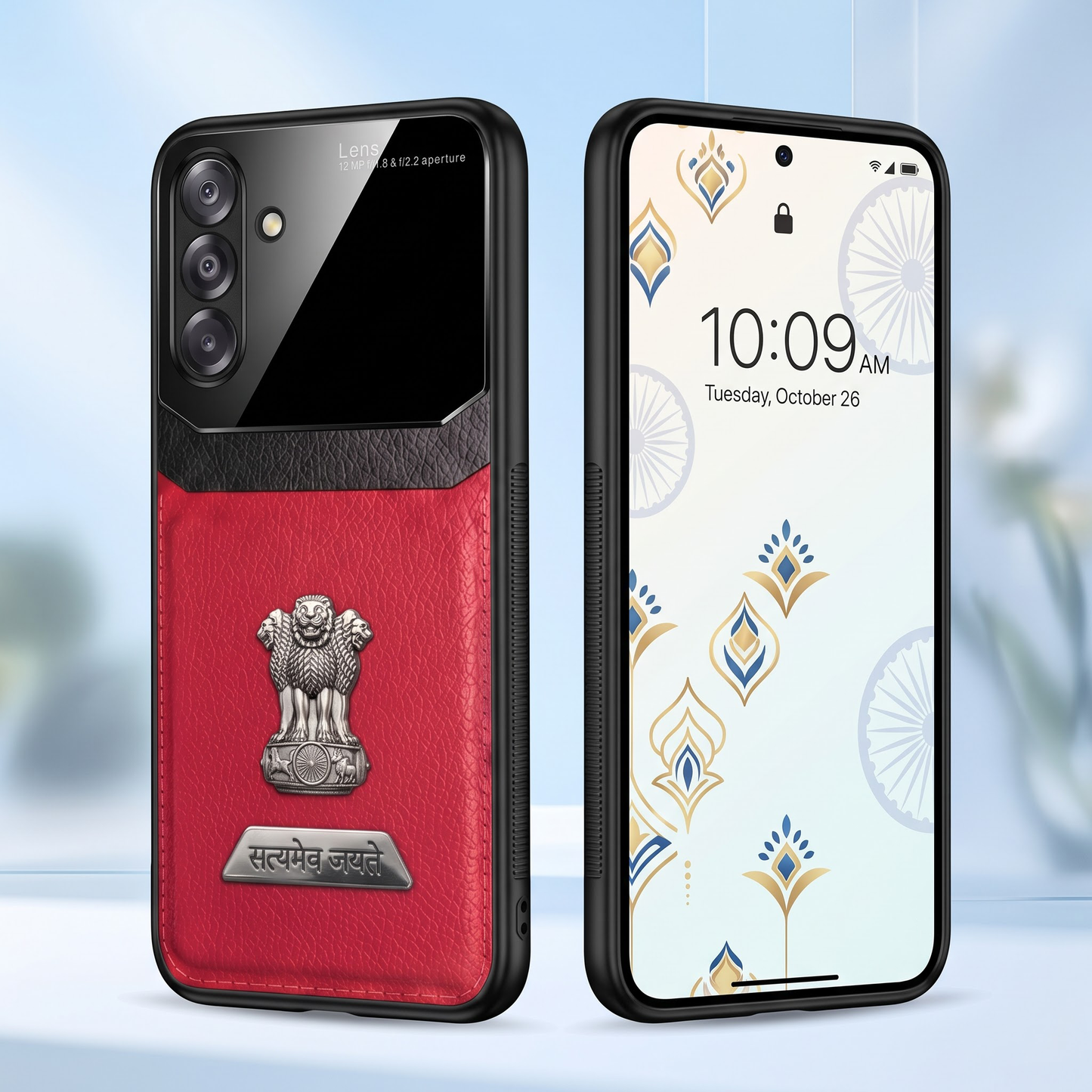 Samsung Galaxy A26 5G Satyamev Jayate 2-in-1 Emblem Leather Lens Protective Back Case
