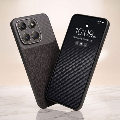 Motorola Edge 70 Fusion 5G Carbon Fiber Leather Hybrid Phone Case