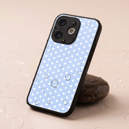 Oppo A5 Pro 5G Aesthetic Sky Blue & White Polka Dot Acrylic Back Cover