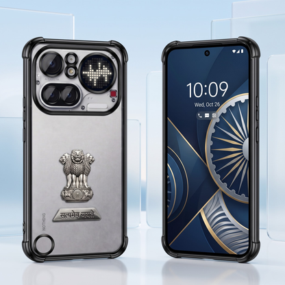 Nothing Phone 4a Pro 5G Satyamev Jayate 2-in-1 Emblem Transparent Shockproof Airbag Case