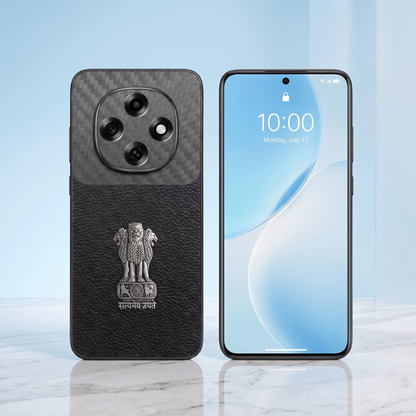 Oppo F31 Pro 5G Satyamev Jayate Carbon Fiber Leather Hybrid Phone Case