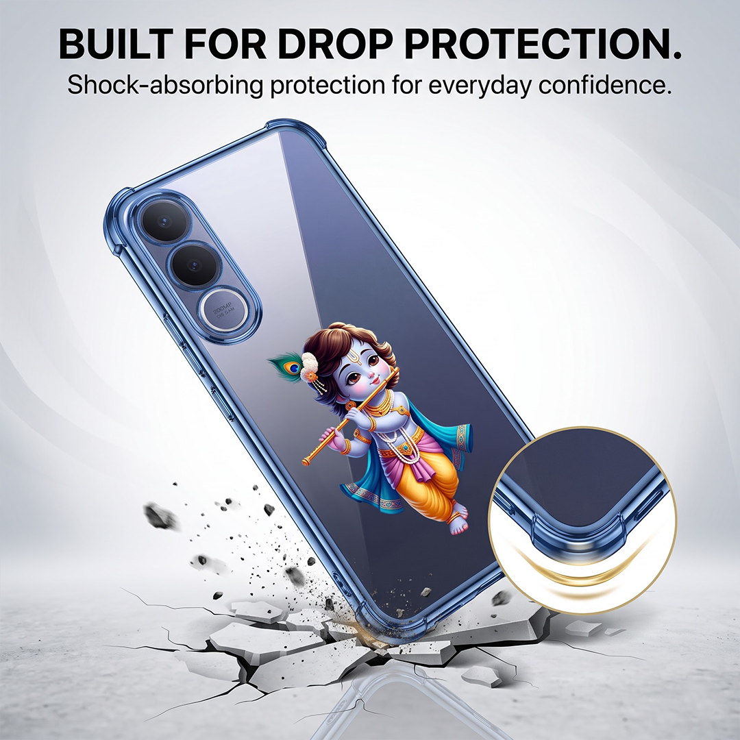 Vivo V70 FE 5G Premium 3D Spot UV Shri Krishna Sticker Shockproof Airbags Case
