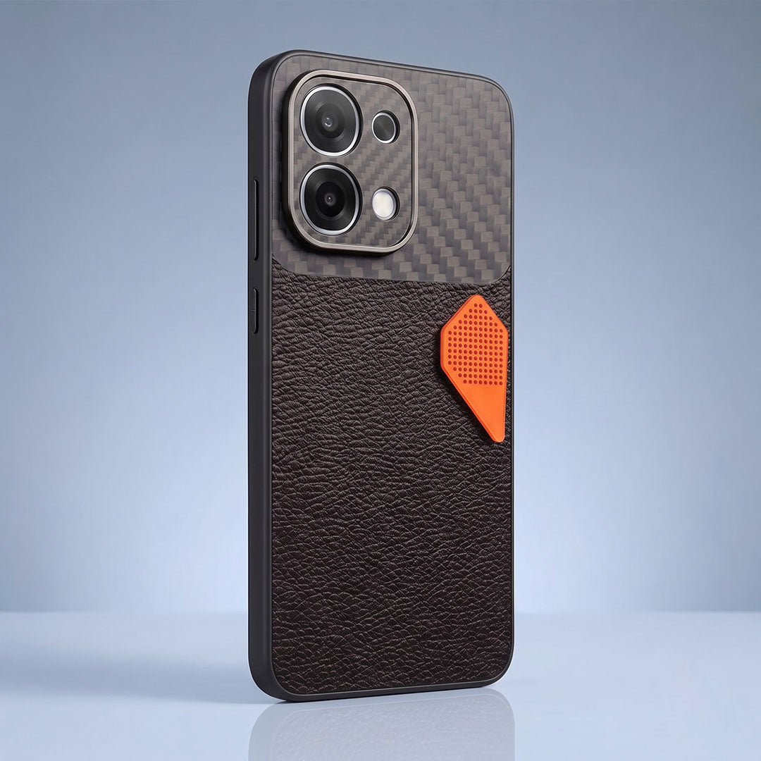 Oppo F31 5G Carbon Fiber Heat Dissipation Leather Hybrid Phone Case
