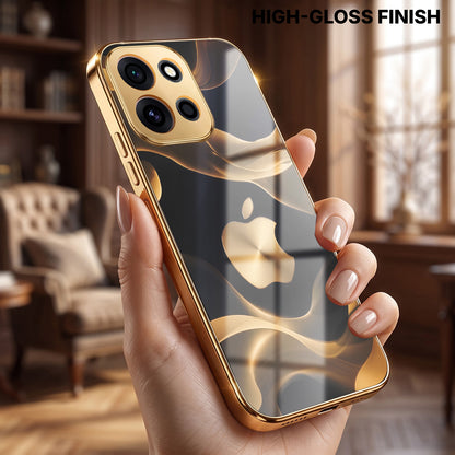 OnePlus Nord 6 5G Luxury Wave Gold Electroplated Glass Phone Back Case