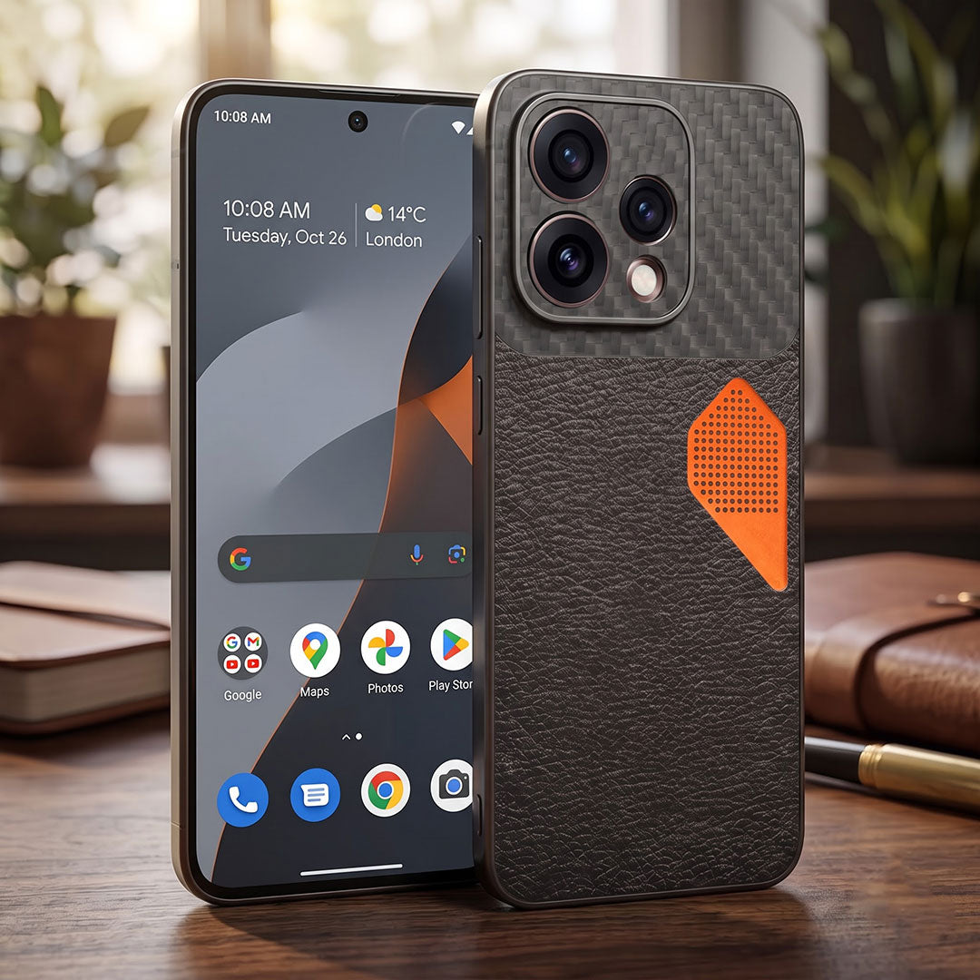 Oppo Reno 15 5G Carbon Fiber Heat Dissipation Leather Hybrid Phone Case