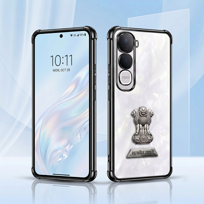 Vivo Y400 Pro 5G Satyamev Jayate 2-in-1 Emblem Transparent Shockproof Airbag Case