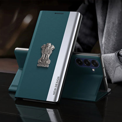 Samsung Galaxy A57 5G Satyamev Jayate Flip Leather Case