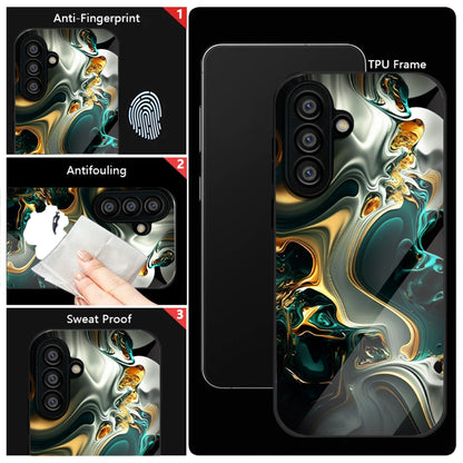 Samsung Galaxy A56 Premium Acrylic Shockproof Glass Back Case (Ocean Ember)