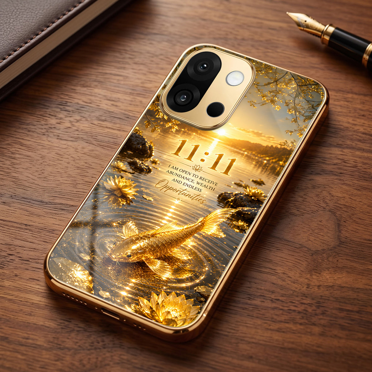 OnePlus 13s 5G 11:11 Manifestation Gold Electroplated Glass Phone Back Case