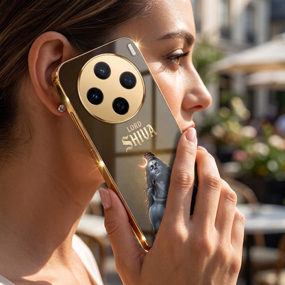 Vivo X200 5G Lord Shiva Gold Electroplated Glass Phone Back Case