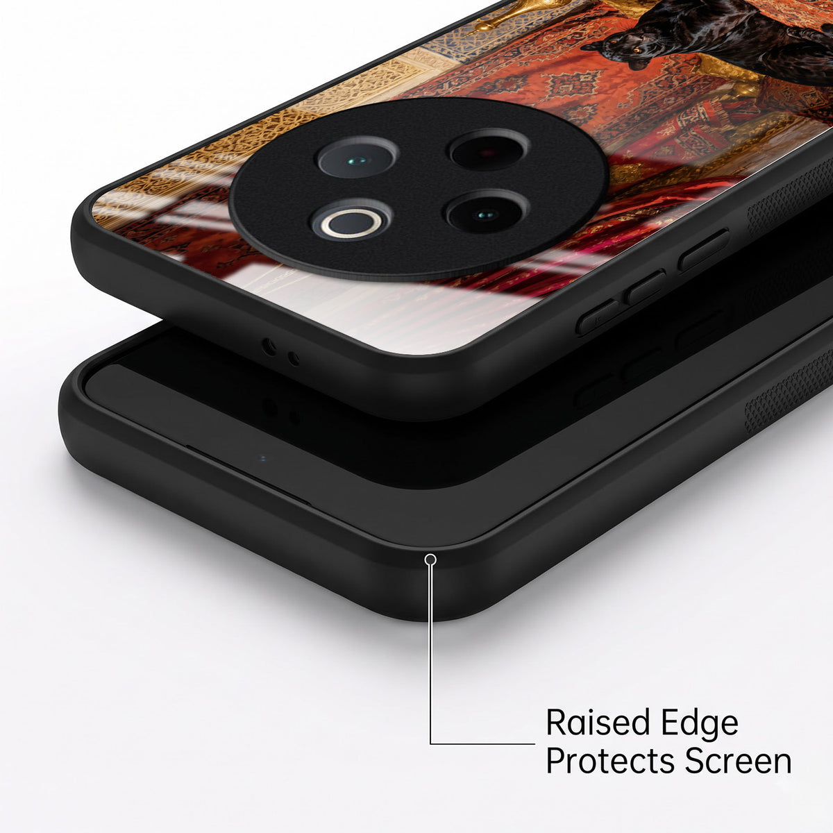 Vivo T4 5G Royal Black Panther Acrylic Glass Back Case