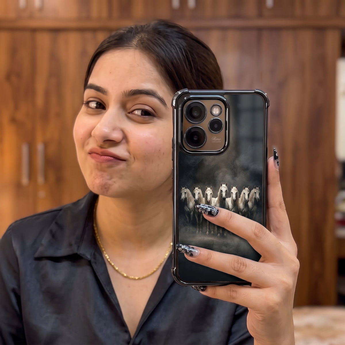 Oppo Reno 15 Pro Mini 5G Running Horses Airbags Printed Back Case