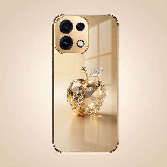 Oppo Reno 16C 5G Golden Apple Gold Electroplated Glass Phone Back Case