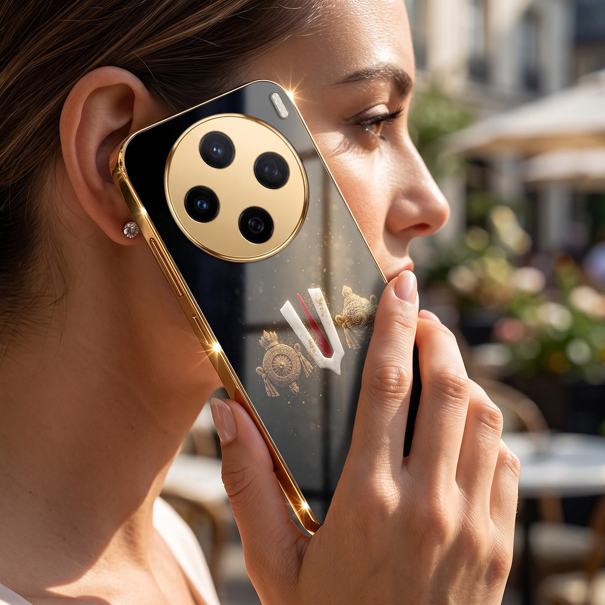 Vivo X200 5G Royal Heritage Edition Gold Electroplated Glass Phone Back Case