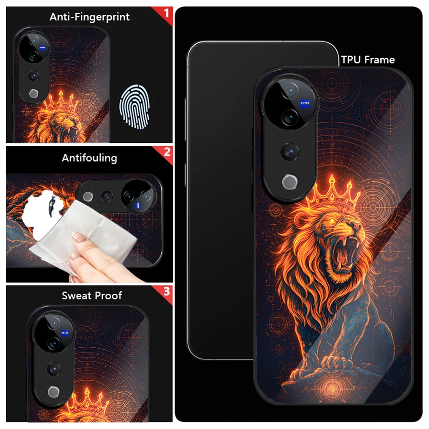 Vivo V40 Pro 5G Premium Acrylic Shockproof Glass Back Case (King of Cosmos)