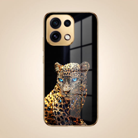 Oppo Reno 16C 5G Panther Gold Electroplated Glass Phone Back Case