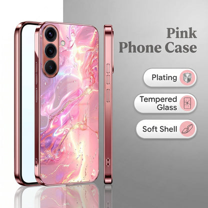 Samsung Galaxy A56 5G Pearl Aurora Pink Electroplated Glass Phone Back Case