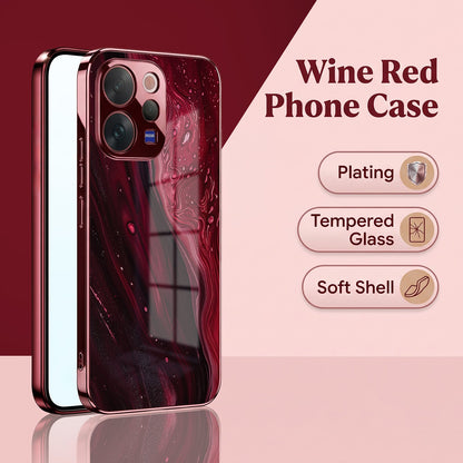 Vivo V70 5G Marble Burgundy Electroplated Glass Back Case