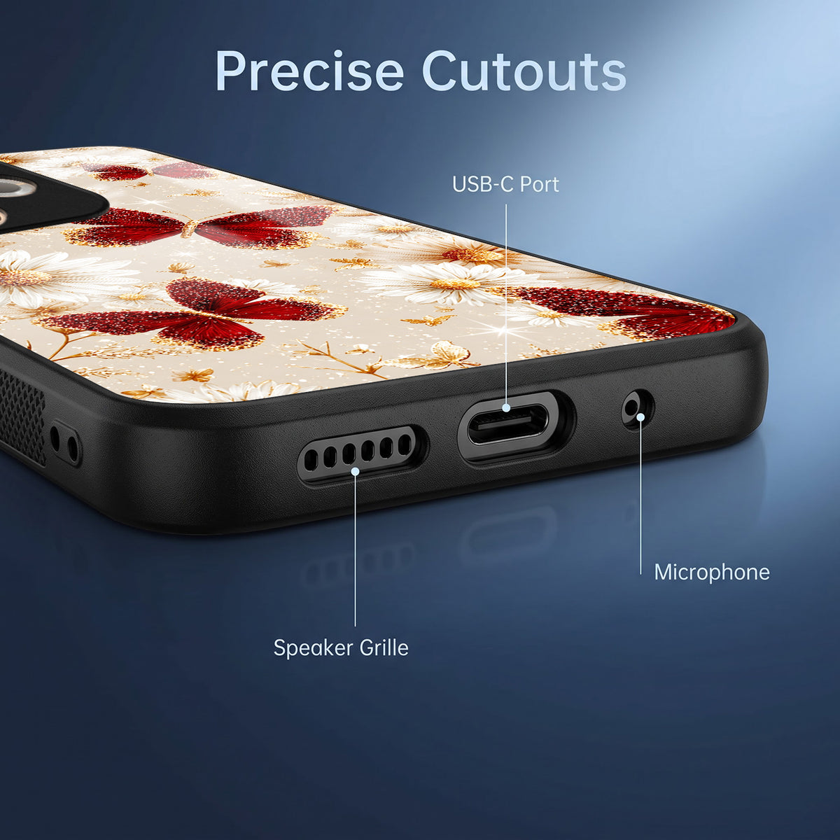 Oppo A5 Pro 5G Butterfly Floral Acrylic Glass Back Case