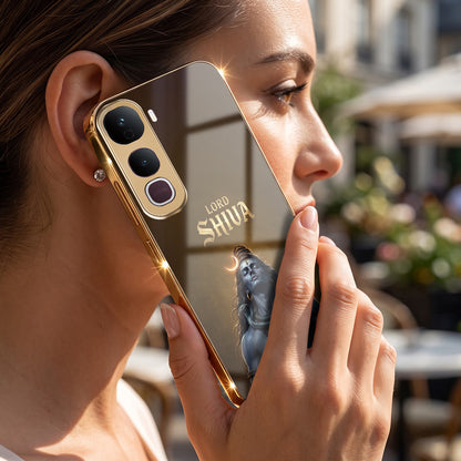 Vivo Y400 Pro Lord Shiva Gold Electroplated Glass Phone Back Case