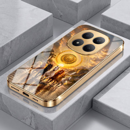Redmi Note 15 Pro+ 5G Celestial Seven Horses Gold Electroplated Glass Phone Back Case