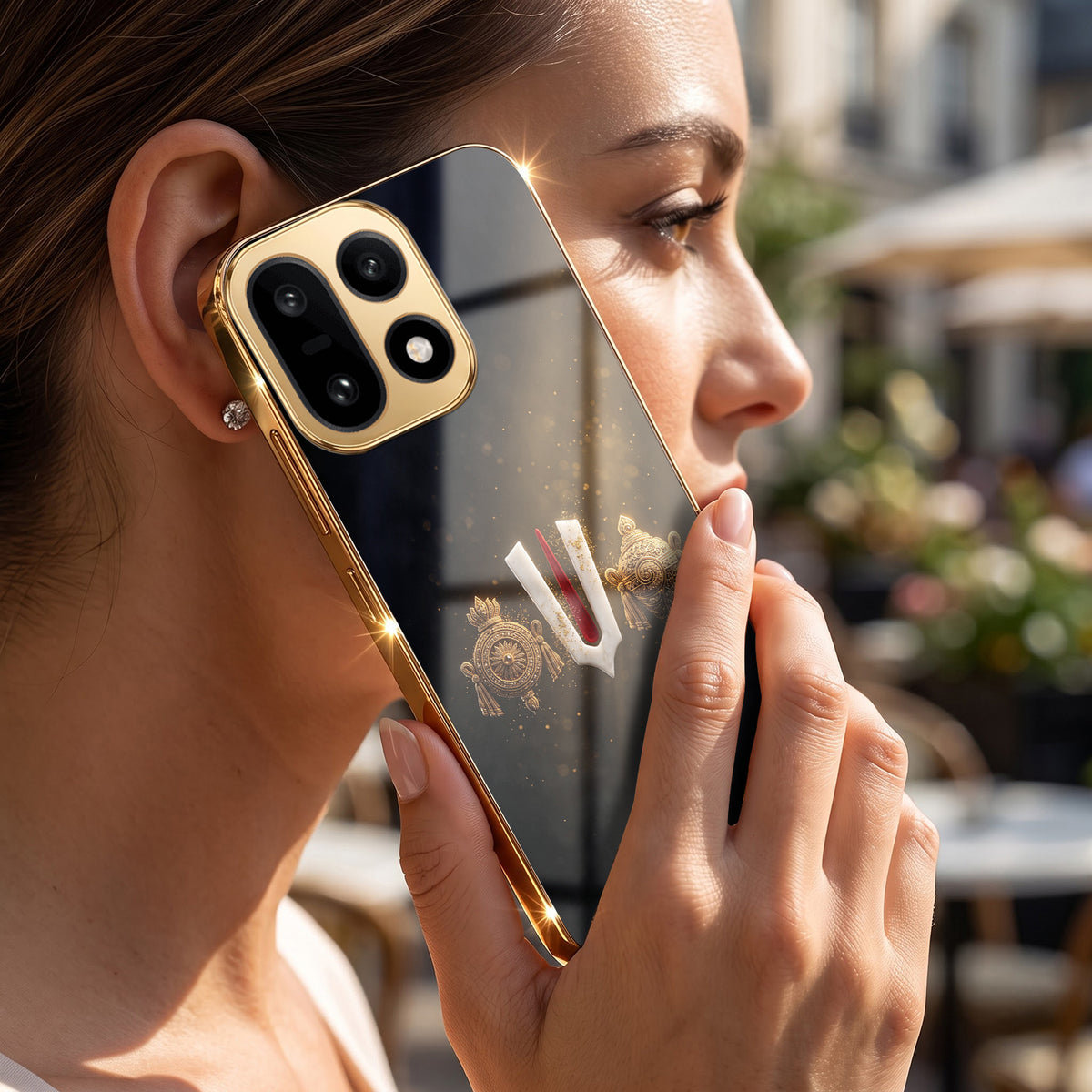 OnePlus 15 5G Royal Heritage Edition Gold Electroplated Glass Phone Back Case