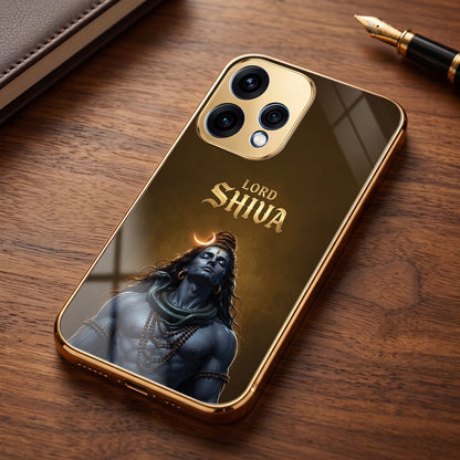 Oppo Reno 15 5G Lord Shiva Gold Electroplated Glass Phone Back Case