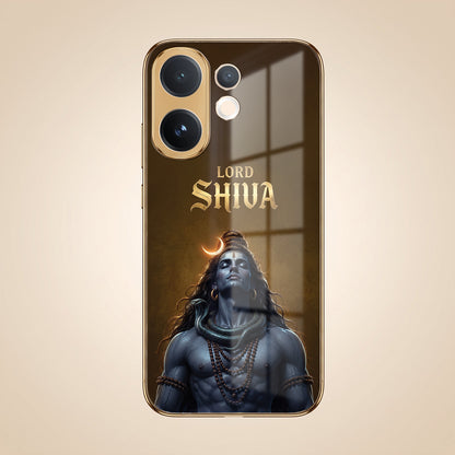 Vivo V60 5G Lord Shiva Gold Electroplated Glass Phone Back Case
