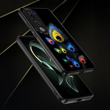 Vivo V40 Pro 5G Premium Peacock Feather Acrylic Glass Back Case