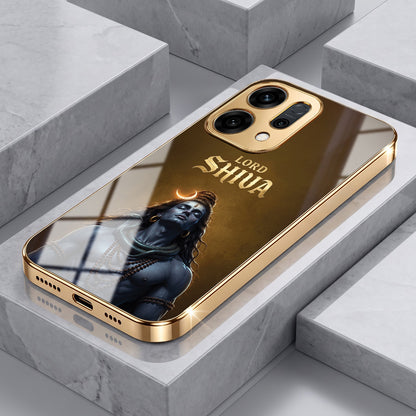 Oppo Reno 14 5G Lord Shiva Gold Electroplated Glass Phone Back Case