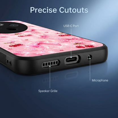 Vivo T4 5G Pink Cherry Blossom Acrylic Glass Back Case