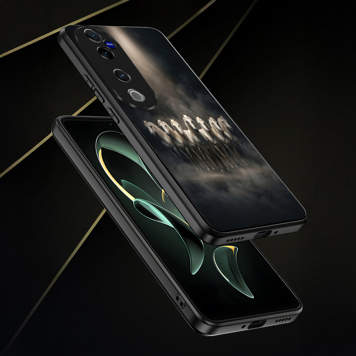 Vivo V40 Pro 5G Running Horses Acrylic Glass Back Case