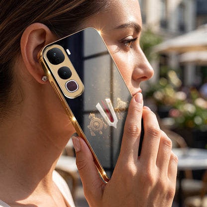 Vivo Y400 Pro Royal Heritage Edition Gold Electroplated Glass Phone Back Case