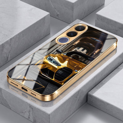 Vivo V70 FE 5G Golden BMW Gold Electroplated Glass Phone Back Case