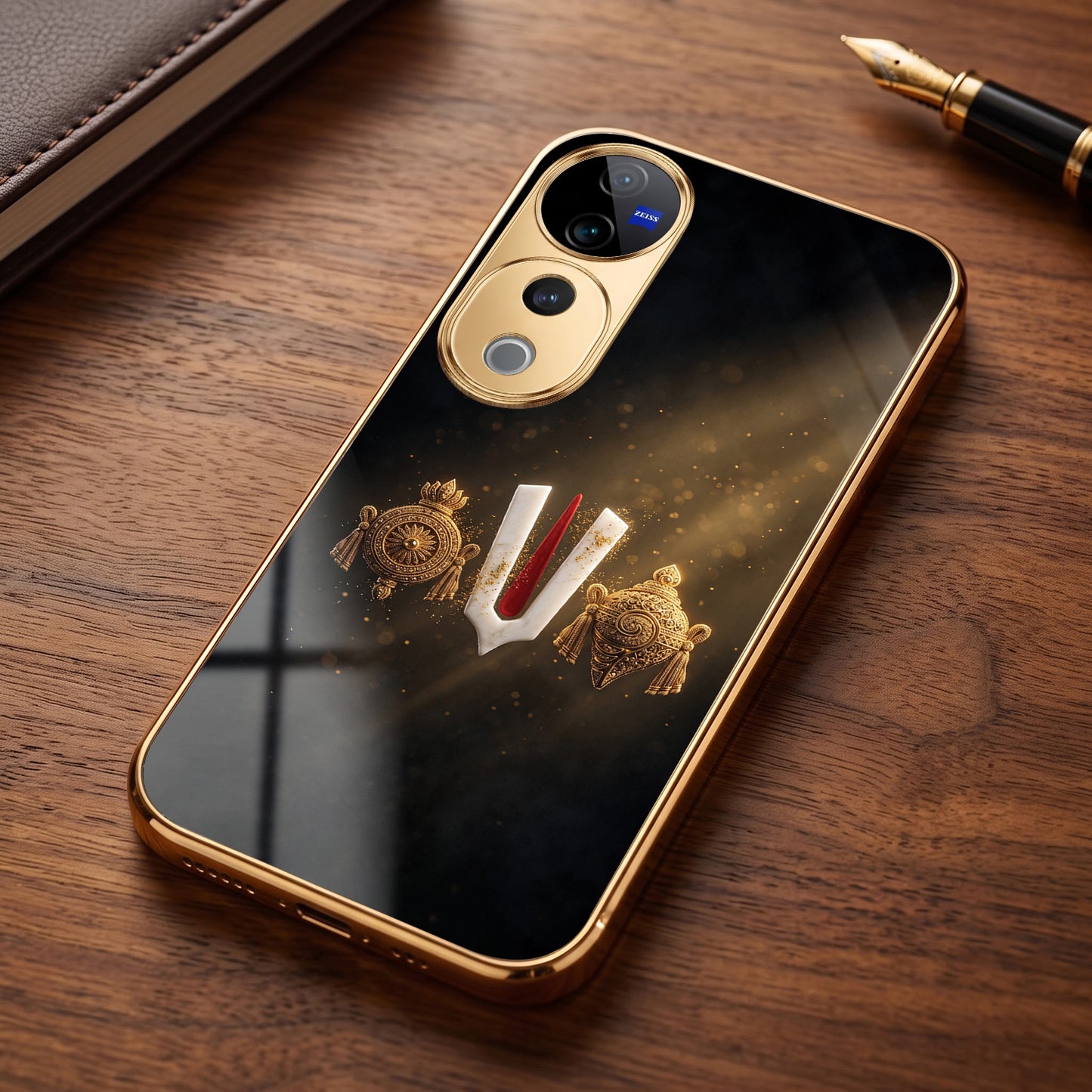 Vivo V40 Pro 5G Royal Heritage Edition Gold Electroplated Glass Phone Back Case