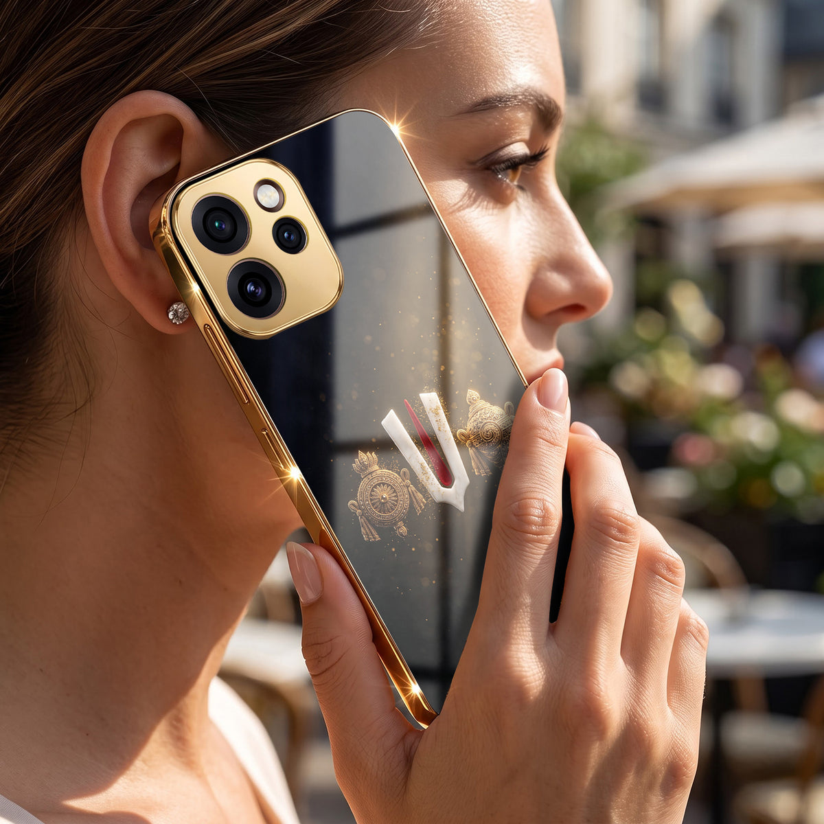 Oppo Reno 15 Pro Mini 5G Royal Heritage Edition Gold Electroplated Glass Phone Back Case