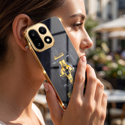 OnePlus 15 5G F1 Racing Car Gold Electroplated Glass Phone Back Case