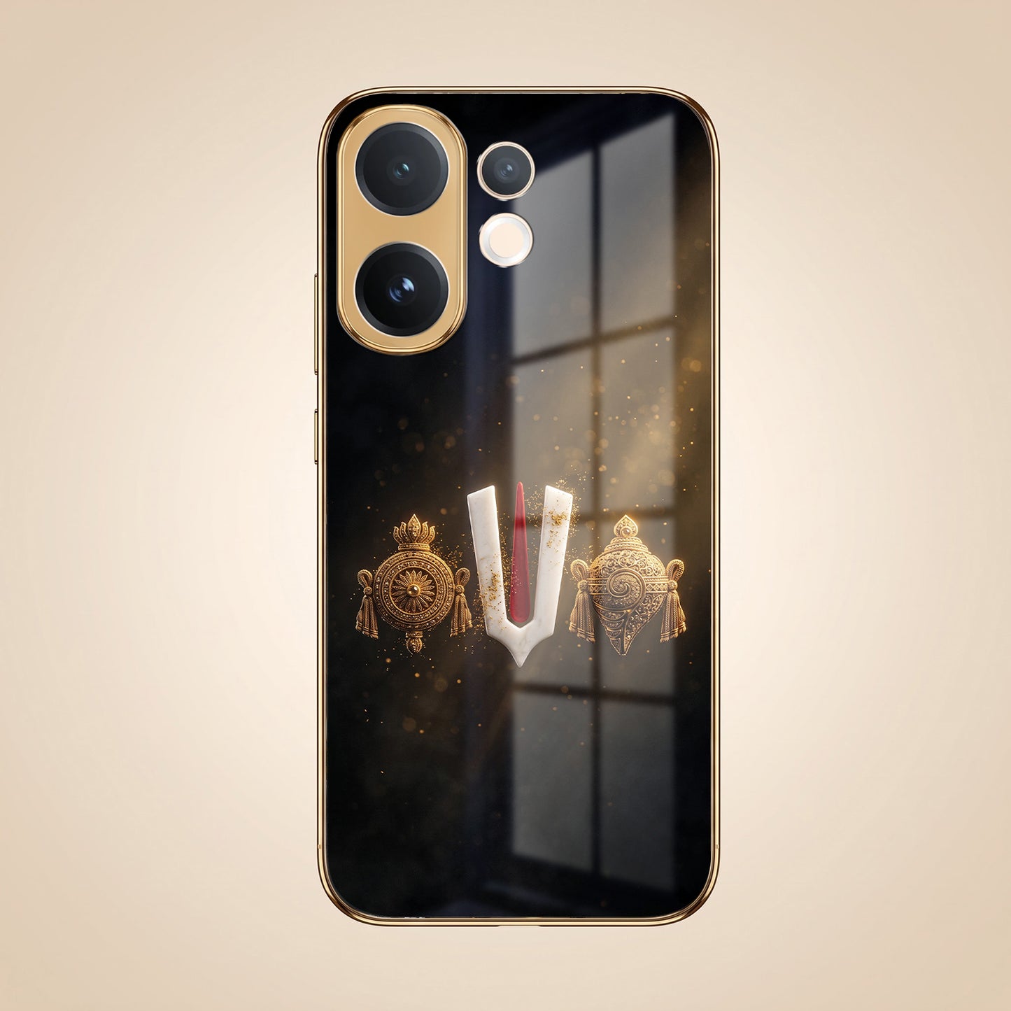Vivo V60 5G Royal Heritage Edition Gold Electroplated Glass Phone Back Case