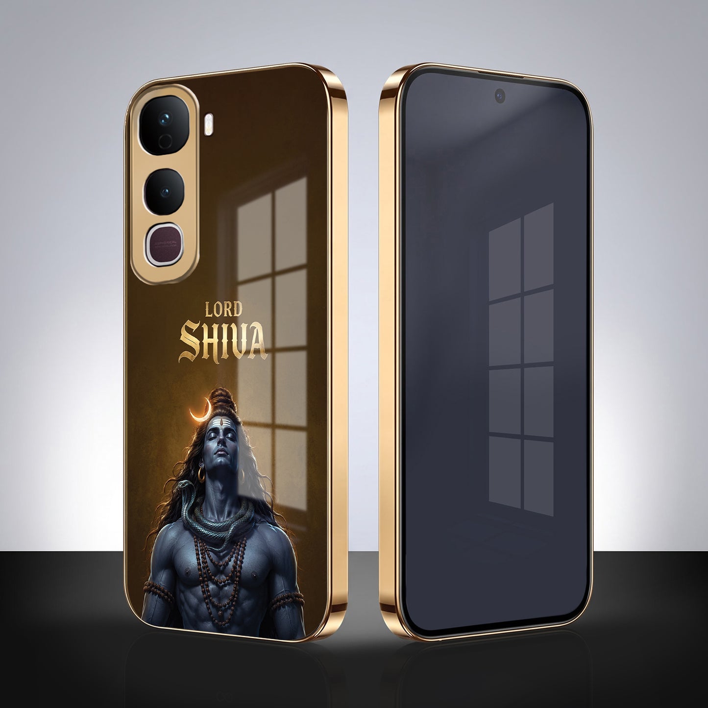 Vivo Y400 Pro Lord Shiva Gold Electroplated Glass Phone Back Case