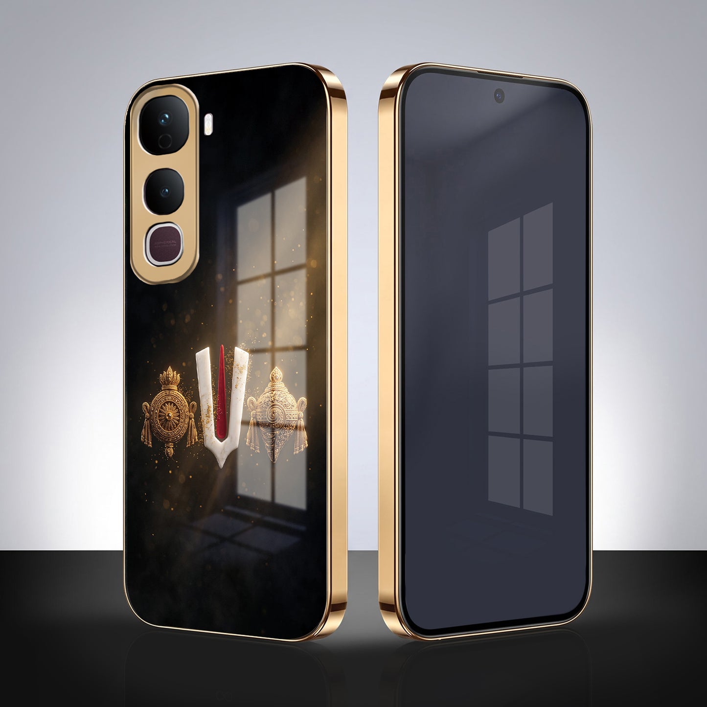 Vivo Y400 Pro Royal Heritage Edition Gold Electroplated Glass Phone Back Case