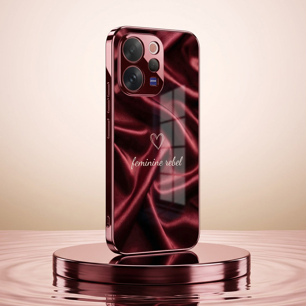 Vivo V70 5G Feminine Rebel Burgundy Electroplated Glass Back Case