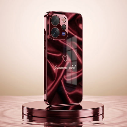 Vivo V70 5G Feminine Rebel Burgundy Electroplated Glass Back Case