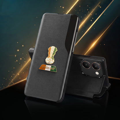 Vivo Y200 Pro 5G Premium Tri-Color Satyamev Jayate Half Window Flip Case