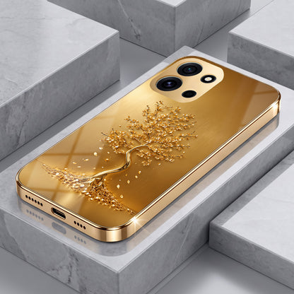 OnePlus Nord 6 5G Golden Tree Gold Electroplated Glass Phone Back Case